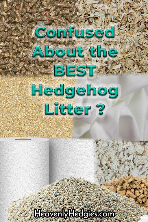 a small selection of the various hedgehog litter types