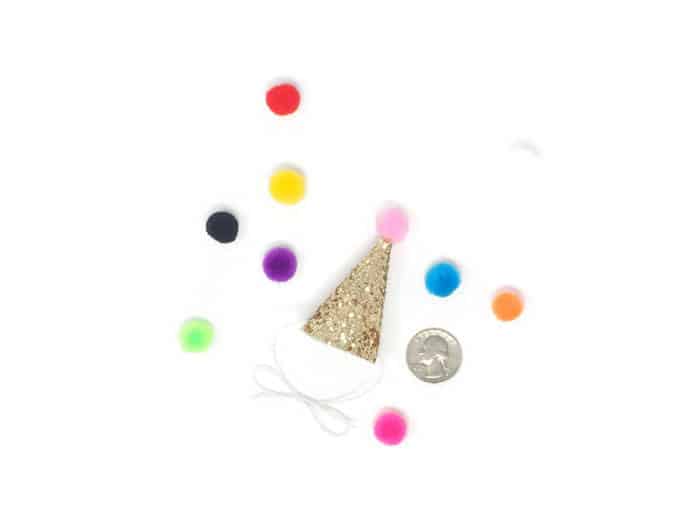 a glittery miniature birthday hat